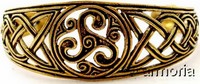 Bracelet celte rigide Triskèle et entrelacs en bronze