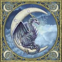 Carte postale Dragon on Moon de Lisa Parker