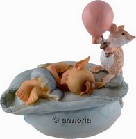 Figurine Lutin Bébé endormi avec Souris 