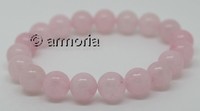 Bracelet de perles en Quartz Rose 10 mm taille L  