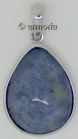 Pendendif goutte en quartz bleu et argent rhodié 
