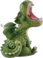 Figurine Dragon vert Grande Gueule Ouverte en résine 