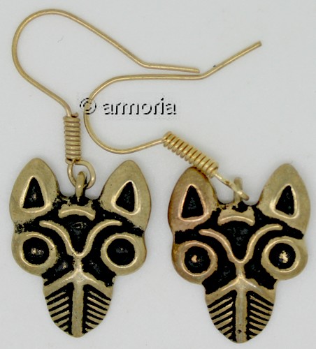 Boucles D'oreilles Loup Argent Sterling 925 - Style Viking Créole - Unisexe - Cadeau Homme Femme