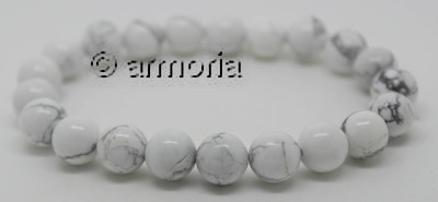 Bracelet de perles en Howlite 10 mm taille XL 