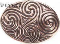 Broche Celte double Triskèle en bronze 