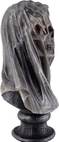 Figurine Buste Crâne Tête de Mort sous un Voile 