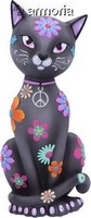 Figurine Chat Hippie floral 