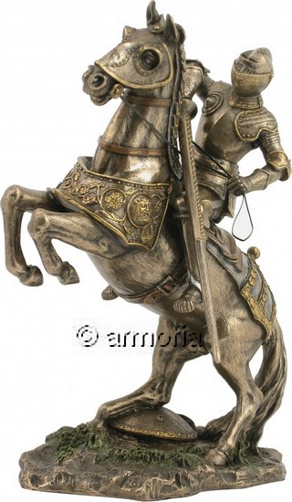 Figurine Chevalier médiéval aspect bronze marque Veronese