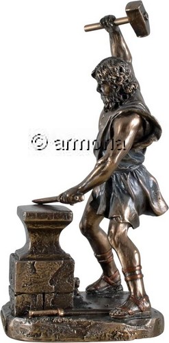 Figurine Dieu Héphaïstos aspect bronze marque Veronese 