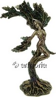 Figurine Dryade Nymphe du Printemps aspect bronze marque Veronese 