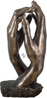 Figurine "La Cathédrale" de Rodin aspect bronze marque Veronese 