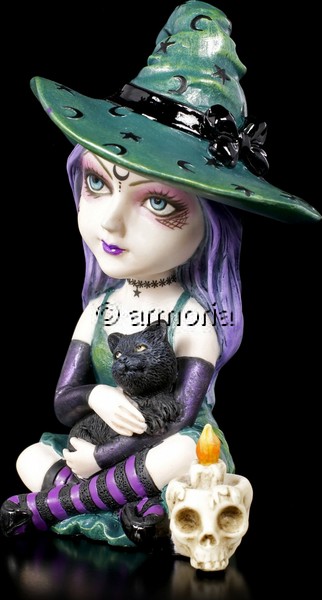Figurine Sorcière au Chat noir marque Veronese 