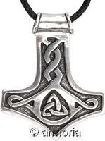 Pendentif Marteau de Thor, Triquetra et entrelacs en argent