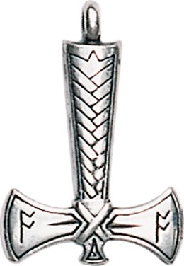 Pendentif Hache avec rune Os, en étain
