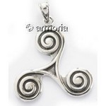 Pendentif Celte Triskel avec Spirales en argent