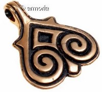 Pendentif viking en forme de Coeur-modèle historique-en bronze 