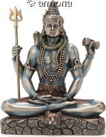 Figurine dieu Shiva assis aspect bronze marque Veronese 