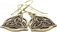 Boucles d'Oreilles Celtes avec Double Triquetra en bronze