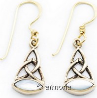 Boucles d'oreilles Celtes avec Nacre en bronze