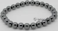 Bracelet de Perles en Hématite 8 mm Taille Large 