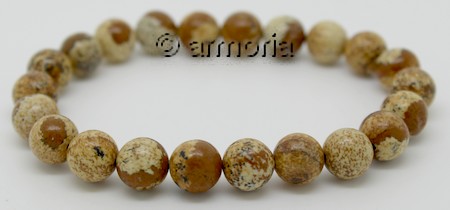 Bracelet de Perles en Jaspe Paysage 8 mm Taille Medium 