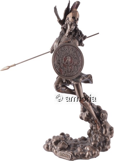 Figurine Déesse Athena au Combat aspect bronze Marque Veronese