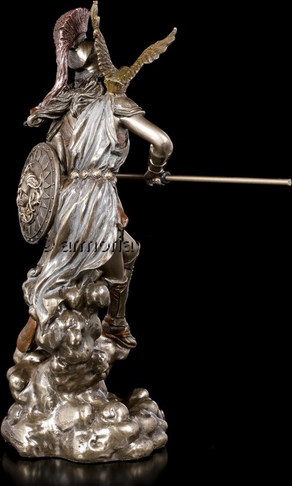 Figurine Déesse Athéna avec lance aspect bronze Marque Veronese