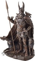 Figurine Dieu Odin debout aspect bronze marque Veronese 