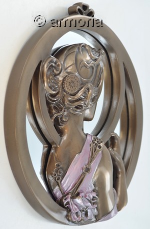 Miroir Art Nouveau Buste de Femme de Profil 