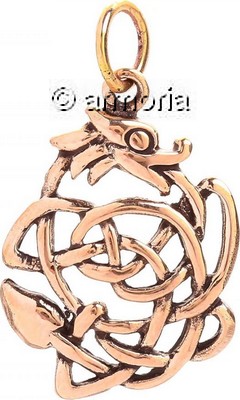 Pendentif Celtique Dragon Entrelacé en bronze