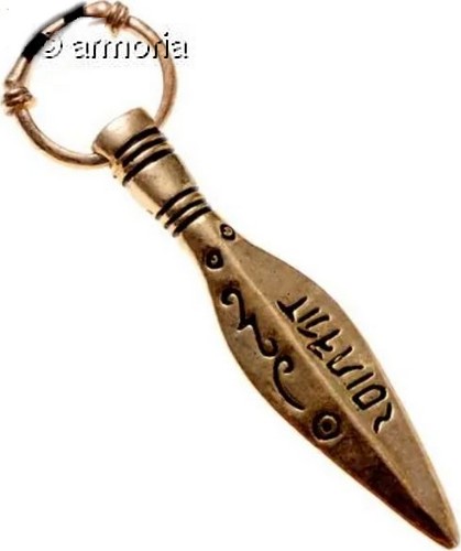 Pendentif Viking Lance avec runes en bronze-modèle historique de Kowel 