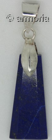 Pendentif en lapis Lazuli décoré d'une Feuille en argent