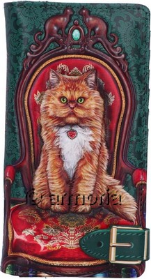 Portefeuille en relief Chat roux sur fauteuil "Mad about Cats" de Lisa Parker 