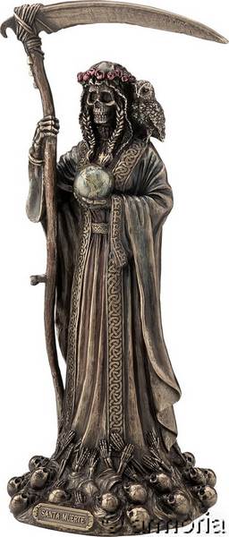 Figurine Faucheuse Santa Muerte aspect bronze marque Veronese