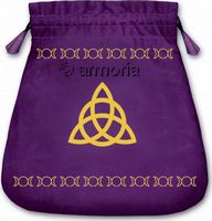 Pochette pour tarot Triquetra en velours brodé