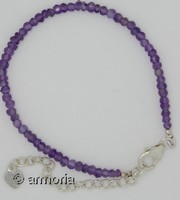 Bracelet en Améthyste facettée et chainette argent 