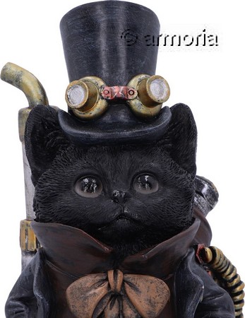 Figurine Chat noir steampunk élégant 