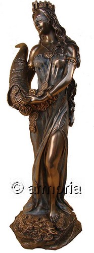 Figurine Déesse Fortuna aspect bronze Marque Veronese 29 cm