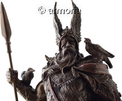 Figurine Dieu Odin debout aspect bronze marque Veronese 
