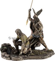 Figurine La Mort de Siegfried aspect bronze Marque Veronese 