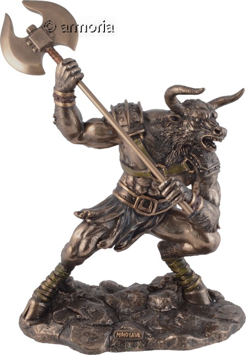 Figurine Minotaure au combat aspect bronze marque Veronese