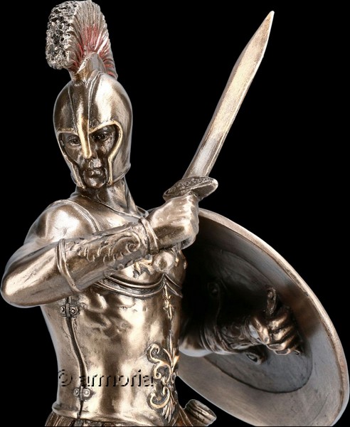 Figurines Hector combattant Achille aspect bronze marque Veronese