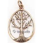 Pendentif Arbre de Vie Yggdrasil cerclé ovale en bronze 