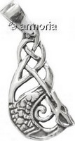 Pendentif Dragon Celtique avec Entrelacs en argent 