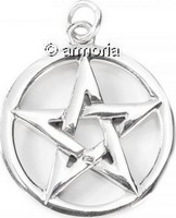 Pendentif Pentacle Cerclé en argent, 2.2 cm