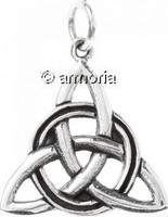 Pendentif Triquetra cercle rainuré en argent, 2 cm