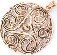 Pendentif Triskel et Triquetras en bronze