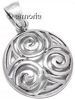 Pendentif Triskel rond en argent 