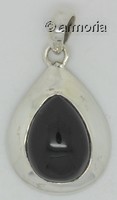 Pendentif en argent et goutte en Onyx 