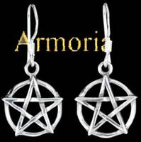 Boucles d'oreilles pentacle cerclé en argent